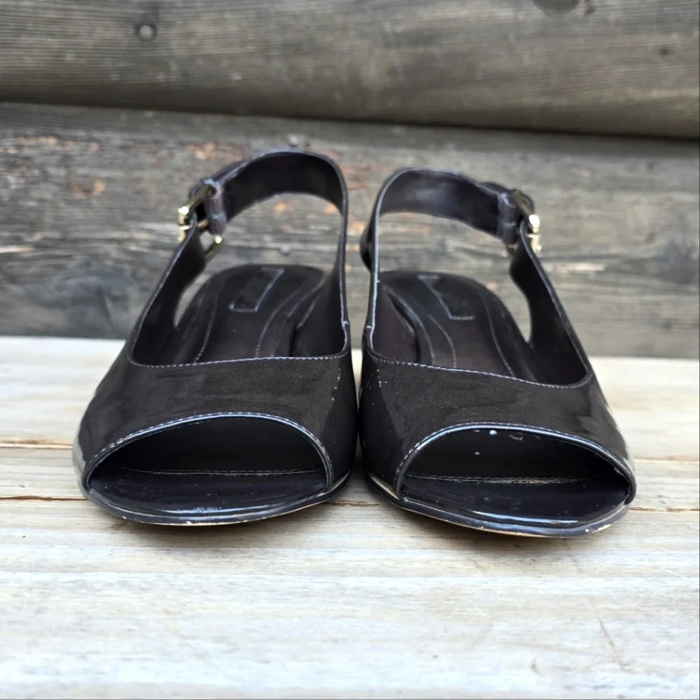Bandolino Rollup Y2K Pop Glam Leopard Peep Toe Wedge Heels 8M